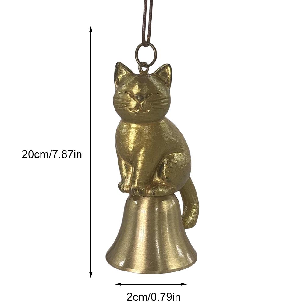 Brass Cat Wind Chime Handcraft Cute Cat Wind Chime Unique Kitten Wind Chime Memorial Windchime for Door and Window Decoration