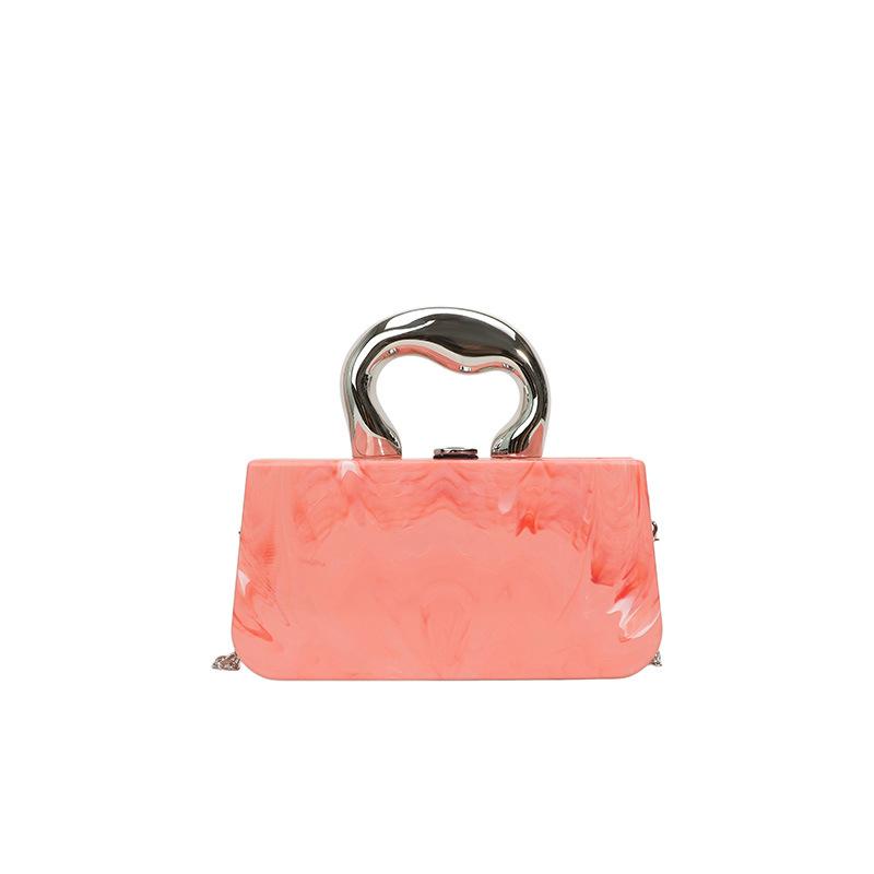 

Акрилова коробка-сумка 2025 нова європейська та американська цукеркового кольору портативна вечірня сумка жіноча ланцюжок сумка-месенджер вечірня сумка тренд рожевий