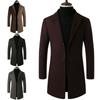 Stylish Men's Slim Trench Coat With Long Single Breasted Design And Lapel Jacket