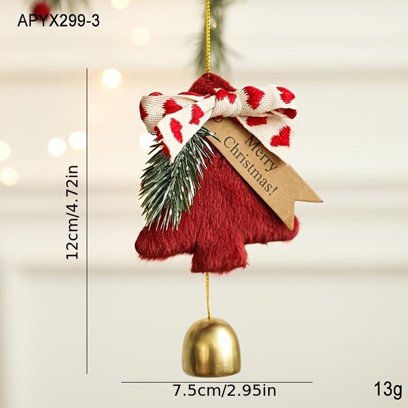 2pcs Xmas Hanging Ornaments Plush Christmas Tree Bell Merry Christmas Hanging Christmas Decorations for Tree