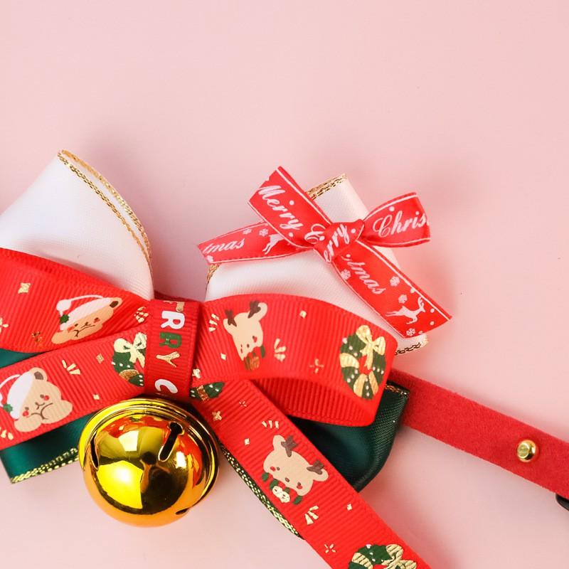 Christmas Pet Bow Tie Collar With Bell Cats Dogs Xmas Party Decoration