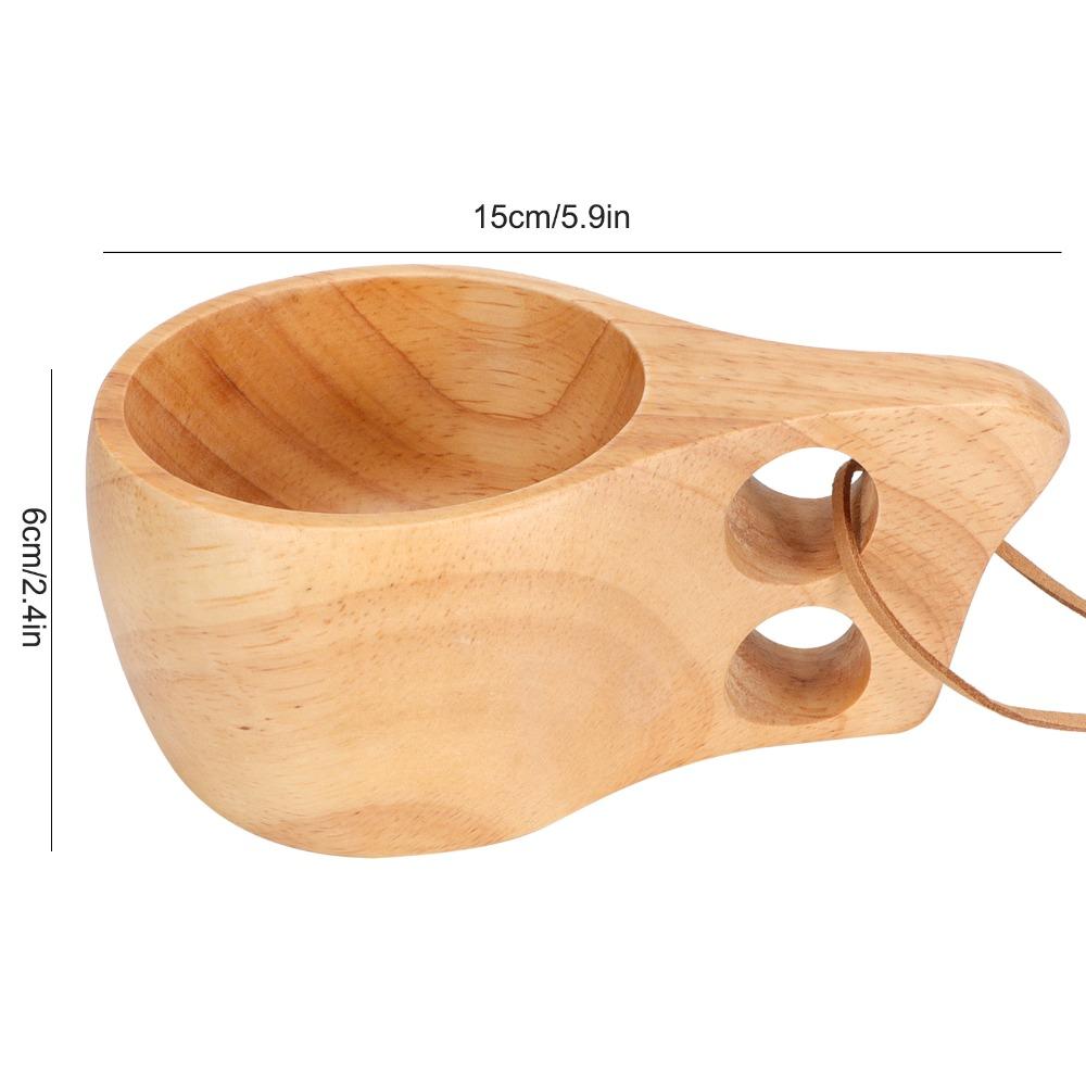 Wooden Milk Cup Smooth Handle Cup Comfortable Grip Salad Mug Table Use