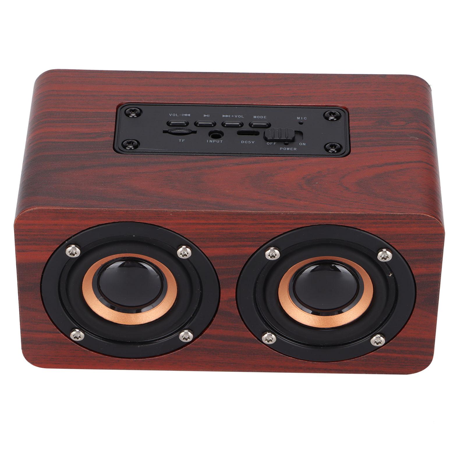 

Wooden Bluetooth Speaker Retro Wireless Subwoofer AUX Stereo Speaker for Home TabletBrown Wood Grain Color