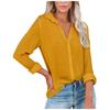 Women's Fashion Casual Buckle Long Sleeve Sleeve Slit Shirt Tops Solid Color