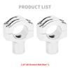HDBUBALUS Motorrad Lenkerposten Zoll Motorrad Lenkererhöhung 32mm Lenkerbefestigungshalter Klemme Universal für Harley 2 Stück Chrom Aluminium