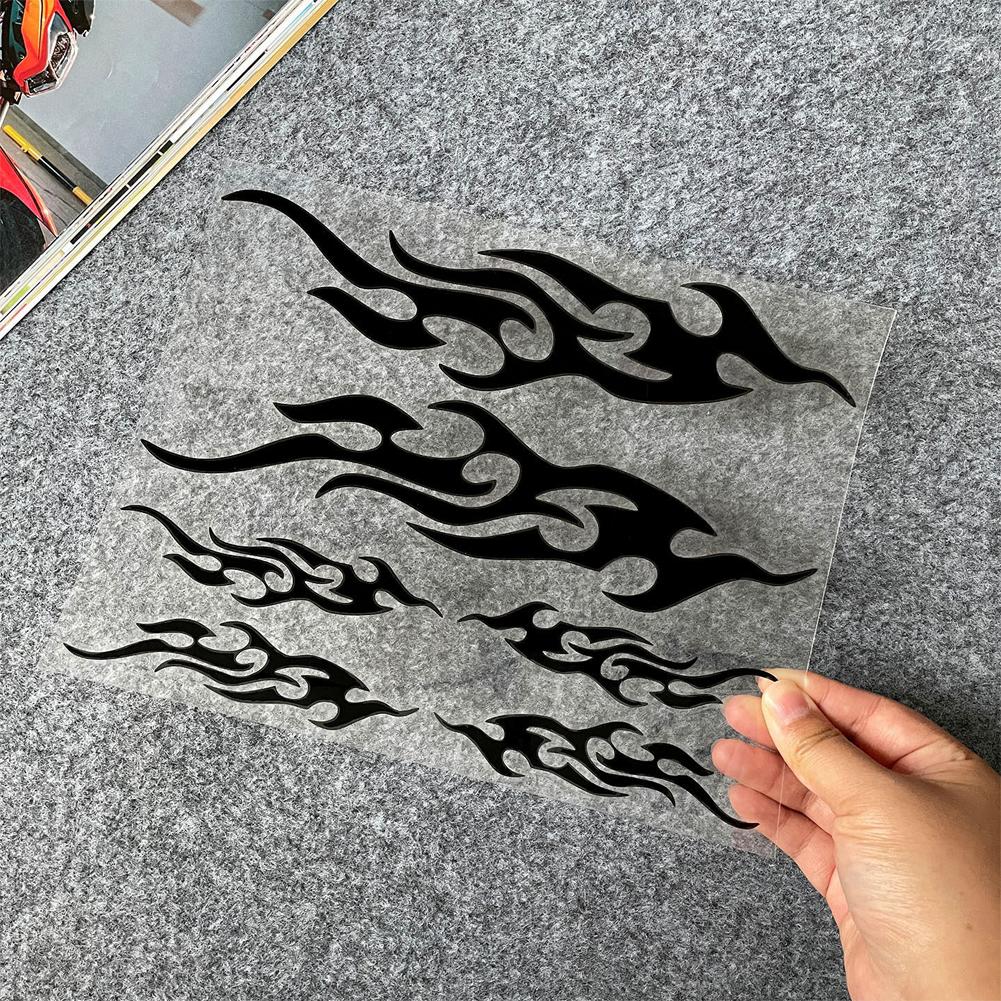 3Pair Reflective Flame Car Motorcycle Sticker Universal Waterproof Reflective Decal Auto Scratch Repair Modification Sticker чёрный