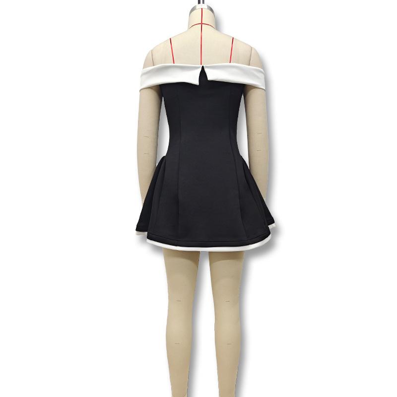 Tooxika Spring And Autumn Women's Clothing New Arrival Sexy Tube Top One Collar Slim Dress Short Dress