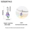 S925 Silver  Iris Flower Pendant Charm Beads for DIY Bracelet Necklace Jewelry Making Craft Supplies