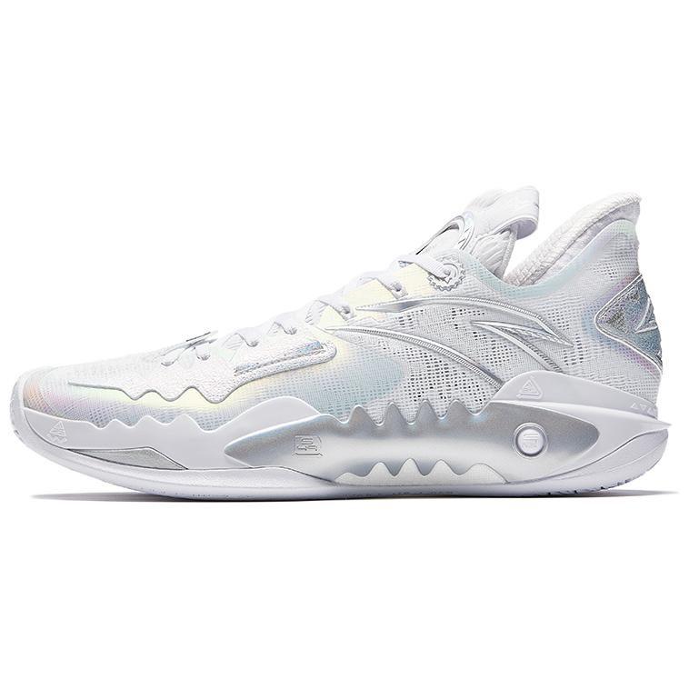 Anta Shock Wave 5 Low Top Midfoot Carbon Plate Basketball Shoes Men's Silver White 112541106R-2