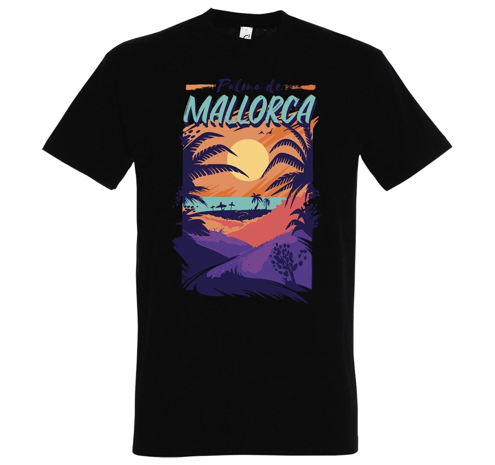 

Men s T-Shirt Palma de Mallorca Motif Logo Beach Holiday Summer Colourful Sun Fun 3XL