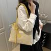 Autumn/Winter 2026 Literary Girl Striped Tote Bag - Large Capacity, Trendy Commuter Essential