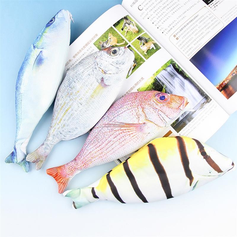 Creative Kawaii Korea Style Fish Shaped Pencils Case Bag Portable School Stationery Makeup Box