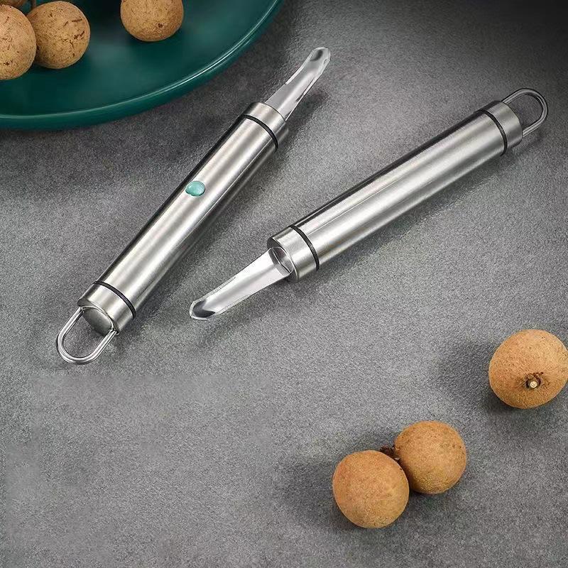 1Pc Kern Entferner Longan Birne Litschi Kern Entferner Obst Corer Für Home Restaurant Home Küche Gadgets (Rostfreier Stahl)