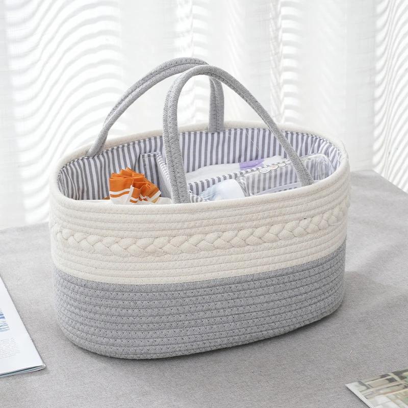Multifunctional Travel Out Portable Mommy Bag Cotton Rope Diaper Bag Handbag Baby Products Organizer Basket