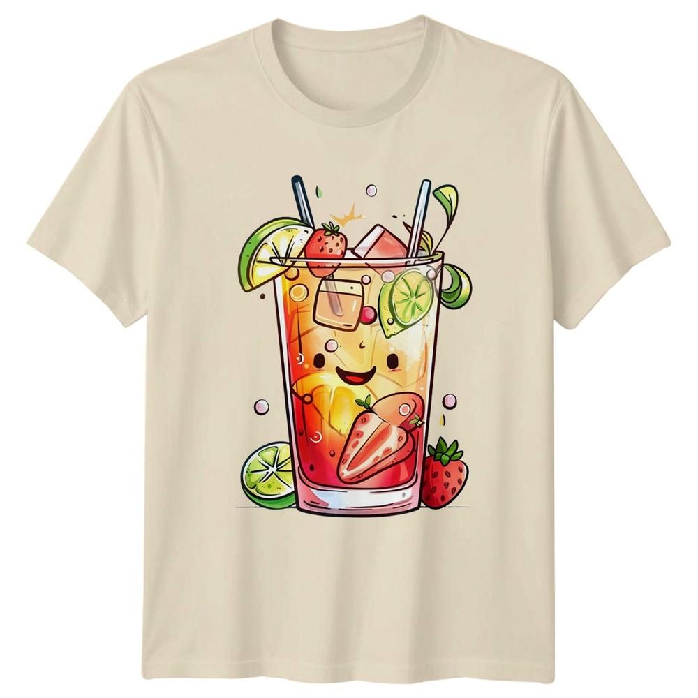Cute Kawaii Fruit Drink TShirt Summer Vibes Gift For Him And Her
