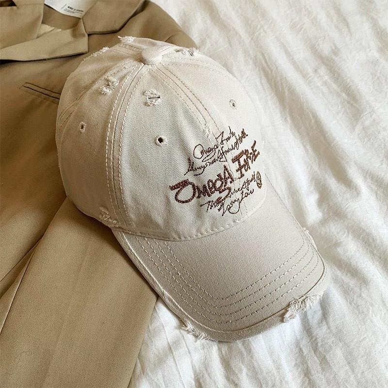 Letter Fashion Embroidered Baseball Cap Women Cotton Sun Protection Casual Hat