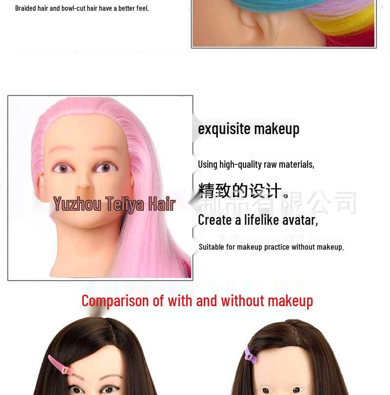 Wig Mannequin Braiding Practice Model - Hairdressing Doll Head