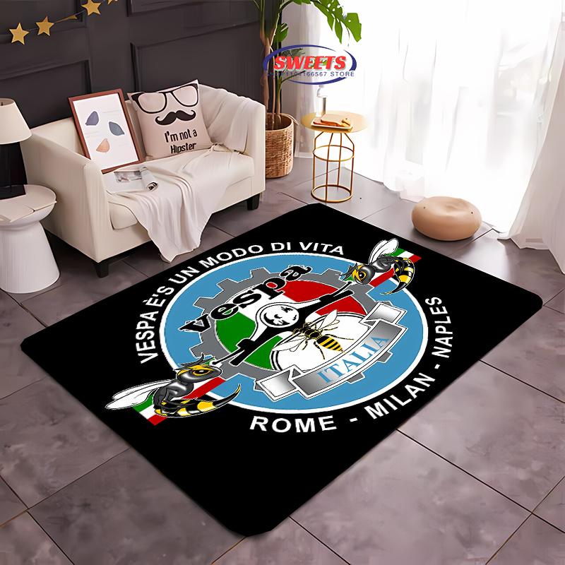V-Vespa M0t0 Alfombra de Impresión 3D para Sala de Estar Dormitorio Pasillo Tira Larga Antideslizante Suave Alfombra de Área, Felpudo de Sofá Alfombra Decorativa para el Hogar