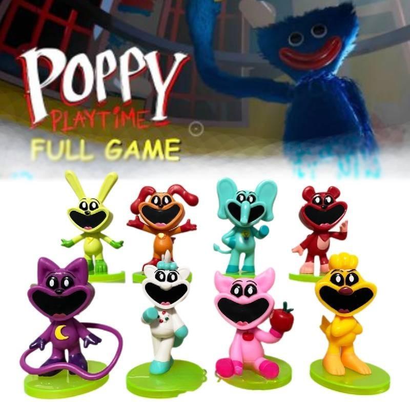 Adorable 8-9cm Smiling Animal Figurines Cake Toppers 8-pack 3d Models