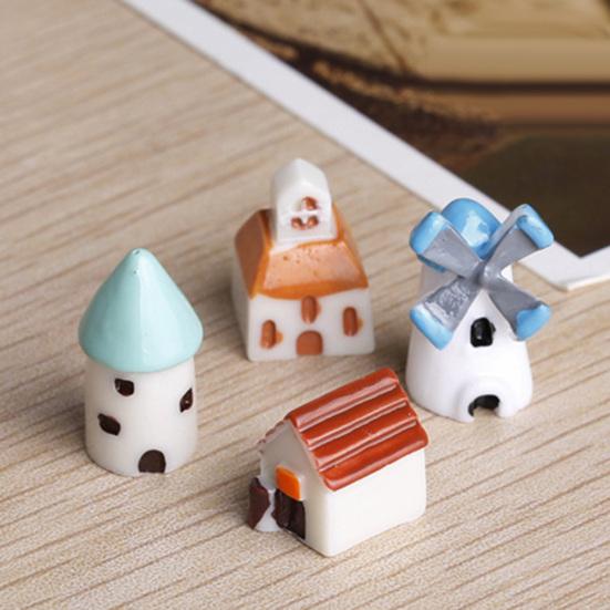 2/4Pcs Resin Horse Turtle Windmill Miniature Dollhouse Ornament Garden Decor