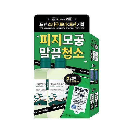 ROUND LAB for Men Pine Soothing Toner/Lotion 2-pack (Toner 300ml + Lotion 200ml)