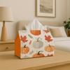 Halloween & Christmas Pumpkin Tissue Box Holder - Multi-Functional Fabric Tissue Dispenser Suitable for Home Desktop, Car Storage, Compact Decorative 