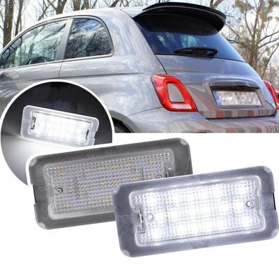 2Pcs White LED License Plate Light for Fiat Abarth