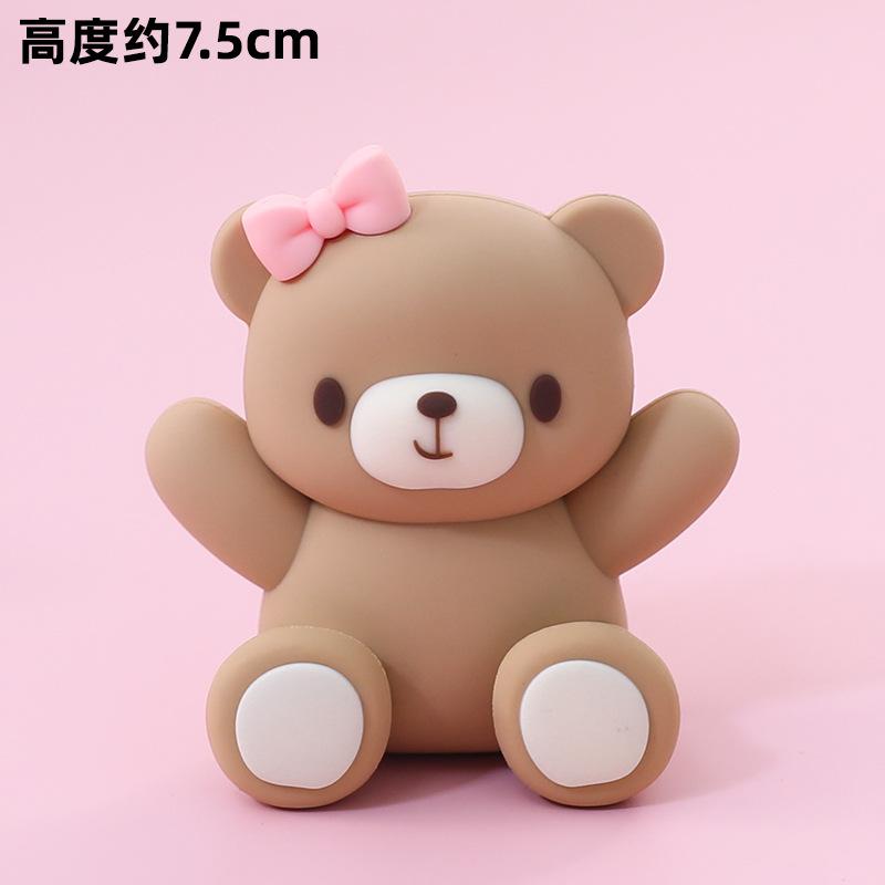 Růžový Modrý Medvídek Topper na Dort Medvídek Panenka Ozdoby Vkládací Dekorace Narozeninového Dortu pro Miminko Chlapec Dívka Oslava 1. Narozenin Odhalení Pohlaví