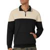 Men's Stand Up Collar Sweatshirt With Patchwork Casual Design