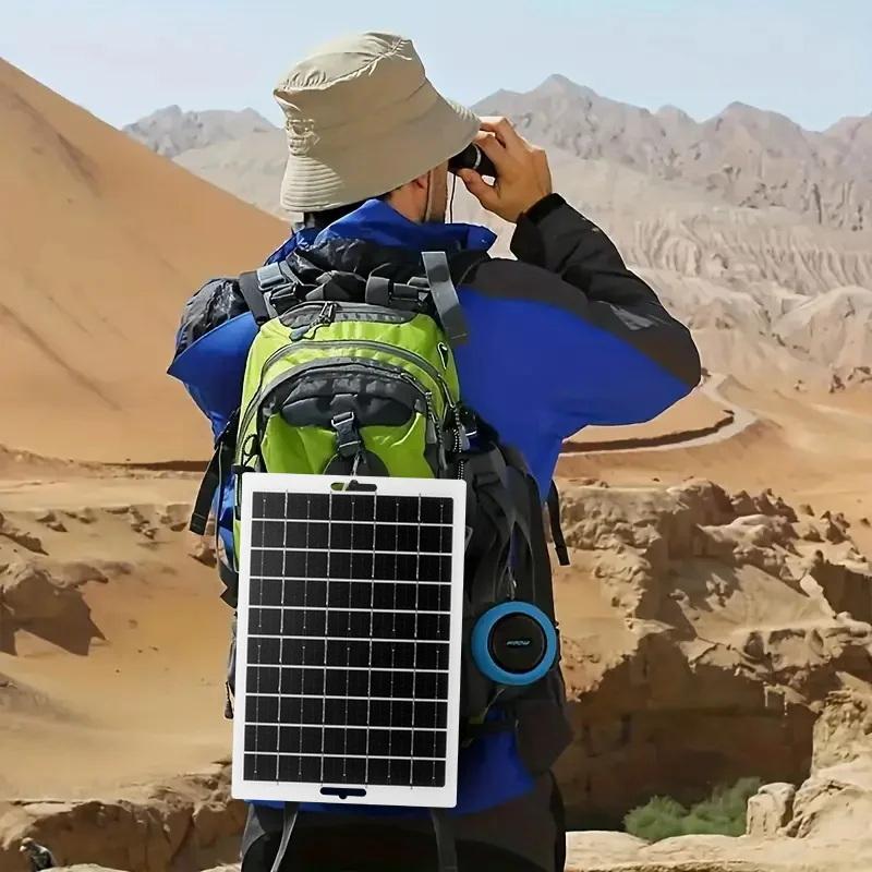 Solární panel s USB pro venkovní turistiku a kempování, přenosná baterie, powerbanka pro nabíjení mobilního telefonu, nabíjecí panel