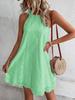 Women's Floral Lace Solid Sleeveless Buttoned V-Neck Dress - Summer New Arrivals