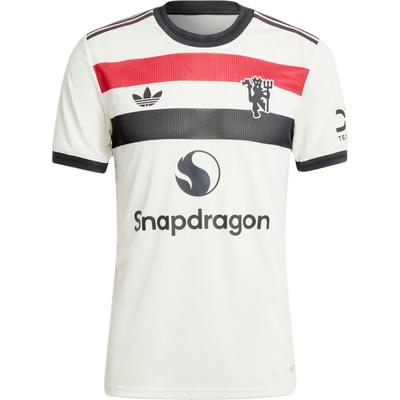 adidas Originals SS24 24/25 Tretí autentický dres Manchester United Série Okrúhly výstrih Nápis Krátky rukáv Futbalový dres Pánsky dres Sivý Biely IY7814