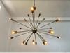 24 Light Elegant Ceiling Flush mount light Pendant Mid Century Modern Raw Brass Sputnik chandelier light Fixture
