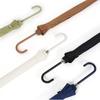 Japanese-Style Minimalist 16K Straight Umbrella with Long Handle, Simple and Stylish Solid Color Leather Handle, Customizable with Printed Logo