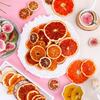 Freeze-Dried Fruit Decoration: Strawberry, Fig, Grapefruit, Orange & Lemon Slices.