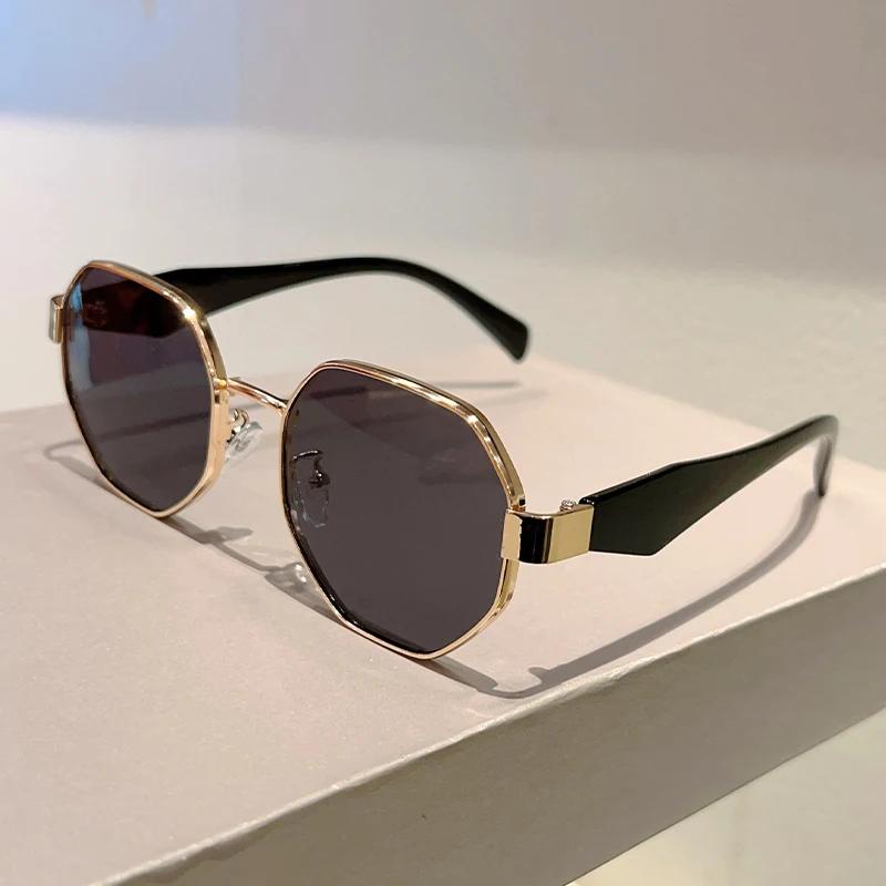 Vintage Polygon Sunglasses Men Fashion Oversized Outdoor Decor Shades Women  Trendy Brand Design Anti-UV Sun Glasses