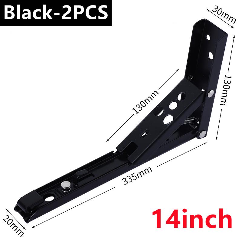 New 2PCS Folding Shelf Brackets 8-14inch Heavy Duty Stainless Steel Collapsible Shelf Table Work Space Saving DIY Bracket 2025