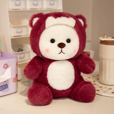 Urso Transformação Urso Transformação Na Urso Pelúcia Boneca Shi Zai Boneca Travesseiro Grande Urso Vestido de Morango Presente