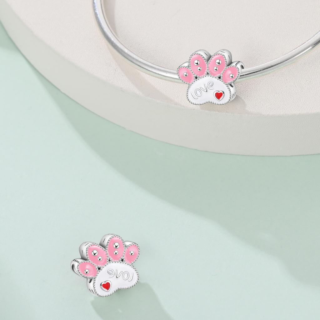 Plated 925 Silver YouthCute Claw Charms Fit 925 Charms Bracelet Beads Jewelry Gifts for Women