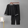 Women's European Style Casual Two-Piece Set - Spring/Autumn 2024 Fashion, Age-Reducing, Solid Color