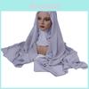 Polyester Breathable Long Style Headscarf Base Cap Set For Summer Fashion