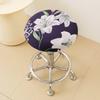 Adjustable Round Stool Cover Spandex Print Floral Stool Case Mat Home Chair Protector Barstool Stretch Chair Slipcover
