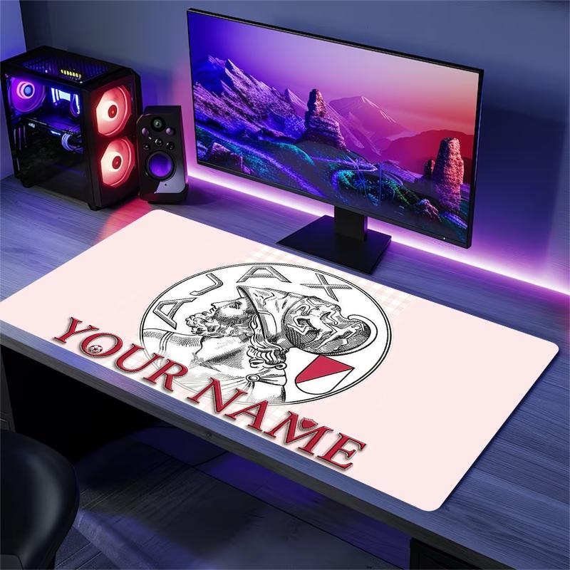 Custom Name,AFC Ajax Mouse Pad, Large Gaming Desk Mat, Non-slip XXL Mousepad for Laptop & Tablet, Mini PC Playmat with Stitched Edges