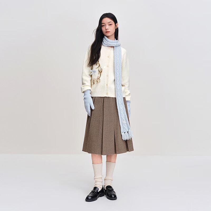 Ledian Women's 3D Plush Rabbit Knit Cardigan