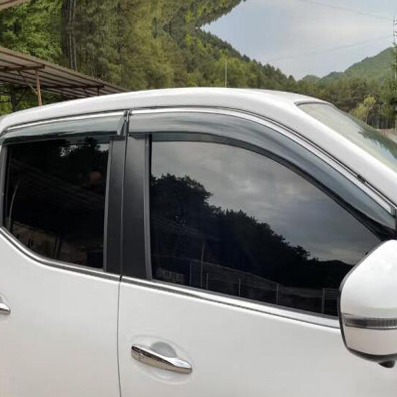 For Nissan Navara NP300 ST 2017 2018  - Plastic Window Glass Wind Visor Rain/Sun Guard Vent Frame Accessories