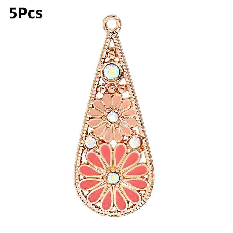 5Pcs Bohemia Enameling Teardrop Pendants For Women Diy Earrings Necklaces Pendants Charms Making Jewelry Accessories