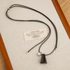 Retro Geometric Wood Pendant Necklace for Women – Unique High-End Sweater Chain Accessory