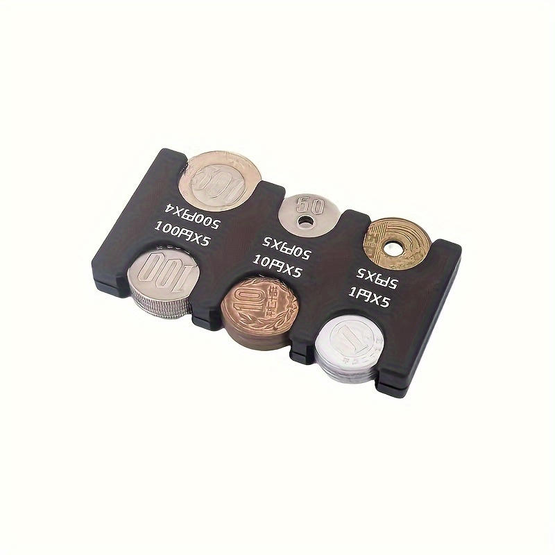 Creative Portable Japanese Yen Coin Holder Hard Case Organizer Rectangle Coin Sorter Dispenser Wallet with 6 Slots