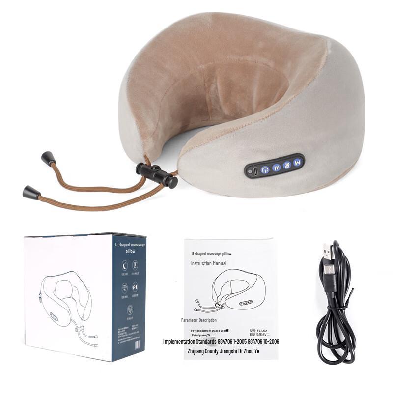 JANCHENG U-shaped Memory Foam Neck Massager Pillow CN Plug (adapter Included)