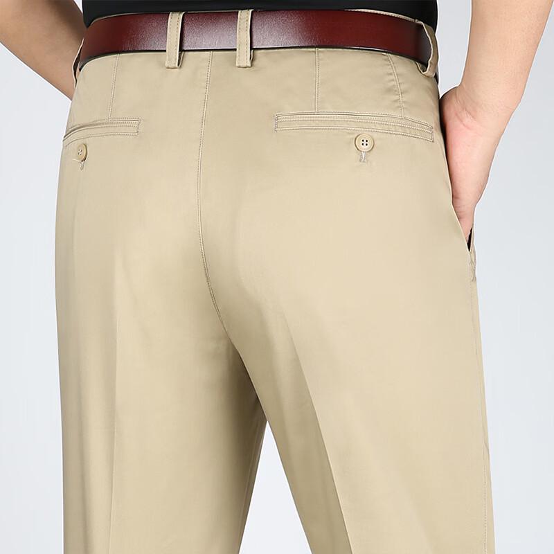 ROMON Men's Loose Straight Leg Cotton Blend Casual Pants